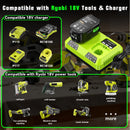 6000mAh For RYOBI 18V Li-Ion Replacement For Ryobi P108 P107 P108 RB18L50 RB18L20 Power Tool Rechargeable Battery And Charger
