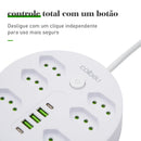 Line Filter, Electric Extension, Socket Extension, Socket Adapter, From Brazil, Coibeu, 10A, 110-220V, Usb Socket