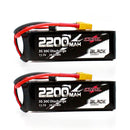2个CNHL 3S 11.1V锂电池2200mAh 30C 70C带XT60插头，适用于遥控飞机直升机四轴飞行器FPV无人机赛车爱好