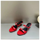 The 'Soleil' Square-Toe Silk Sandals