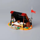 MOC Medieval Castle Building Blocks kit Tent Campfire Siege Car Hanging Cage Trial Bench Guillotine Weapon Toys Gifts Mini Brick