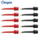 Cleqee P5002 10个 SMD IC 测试钩夹 迷你抓手 铜夹 ABS护套 适用于面包板万用表 DIY电子线缆