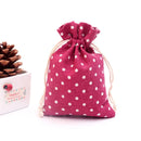 50Pcs/lot  (10x14cm) Linen Printed Cotton Gift Bags Packing Jewelry Drawstring Pouch Cosmetic Wedding Candy Wrappling Reusable