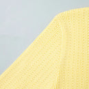 TARUXY Short Sleeve Knitted Long Dress Female Slim Hollow Retro Elegant Sweater Dress 2025 Summer New High Waist Women‘s Dress