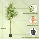 Artificial Olive Tree 4/5/6 FT Tall Artificial Plant With Fruit Halloween Christmas Decorations Olive Tree with Pot Room Decor