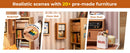 Robotime 3D Puzzle Super Store Cozy Living Lounge Plastic DIY Miniature House Kit LED Building Blocks for Adults Women