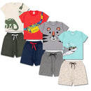 Assorted Kit 8 Pieces Boy's Clothes 4 T-Shirts + 4 Bermuda-Kit with 4 Sets Baby Boy's Clothes Summer