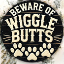 Wiggle Butts Rustic Aluminum Garden Sign