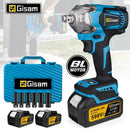 Gisam 1200NM 无刷电动冲击扳手 充电式扳手 1/2" 汽车轮胎无绳电动工具 适用于牧田18V电池针