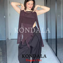 KONDALA Trendy Sexy Sheer Bodysuit Long Sleeve Bodysuit Fashion 2026 Spring Summer Party Holiday Date See-Through Lady Tops