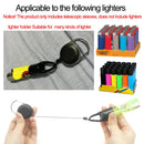 1Pcs Silicone Lighter Protective Cover Lighter Holder Sleeve Clip With Retractable Keychain Regular Size Smoking Accessories
