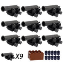 Military MOC Sentry Building Block Soldier Sandbag Fence Cannon Shell Barbed Wire Weapon Rack Training Field Watchtower Toy K018