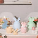 Nicole Candle Jar Silicone Molds for Concrete DIY Hoppy Bunny - Eared Easter Egg Storage Vessel Cement Mould Easter Gift Tools