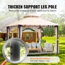 SucceBuy 11x11ft/10x10ft/10x13ft Portable Gazebo PU Coated 250D Garden Market Waterproof Collapsible Canopy Tent for Outdoor