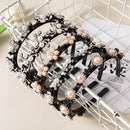 Pearl Flowers Hairpin Hairbands for Women Non-Slip Headband Rhinestones Hair Bands Clips Hairstyle Double Bangs Hair Accessories