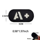 5*2.5CM 红外线反光血型 A B AB O POS NEG 臂章 魔术贴，战术徽章 服装贴纸 夜光