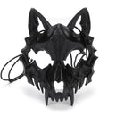 Halloween Mask Half-face Mask Cos Dragon God Fierce Tiger Night Fork Tengu Man Wolf Mask Performance Skull Masks