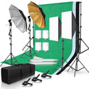 2.6x3M Photography Reflector Lighting Kit Photo Background Muslin Backdrops Softbox Umbrella Light Stand For Photo Studio