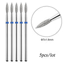 5pcs/lot Drill Bits for Nails Diamond Heads to Nails Milling Cutter for Manicure Cuticle Nail Cutter Tips Accessories Tools