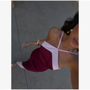  Women Sexy Color Blocking Halter Maxi Dresses Elegant Backless Off shoulder Sleeveless Slim Gowns 2026 New Lady Party Vestidos