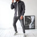 Casual Long-Sleeved Shirt Jacket Men'S Autumn And Winter New American Street Fashion Solid Color Workwear Men'S Shirt