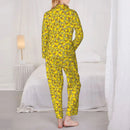 Pajamas Female Yellow Classic Ducks Daily Sleepwear Animal Two Piece Retro Pajama Sets Long Sleeve Elegant Oversize Home Suit