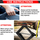 Scissor Jack, 2 Tons Automotive Car Tyre Repair Changing Lifting Tool with Hexagonal Lug Labor-Saving Wrench, 105mm to 385mm