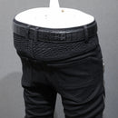 High Street Fashion Men Jeans Black Elastic Stretch Skinny Fit Ripped Jeans Men Zipper Designer Hip Hop Denim Punk Pants Hombre