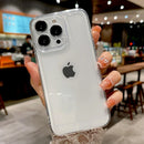 奢华透明防震手机壳，适用于 iPhone 15 14 13 12 Mini 11 Pro X XR XS Max 7 8 Plus SE，透明边框软 TPU 保护套