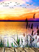 AZQSD 5D Diamond Art Painting Kits Seaside Sunset Bridge Picture Of Rhinestones Diamond Embroidery Scenic Mosaic Love Home Decor