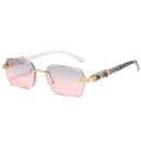 2024 Rimless Sunglasses Personality Square Frameless Ocean Lens Eyeglasses Gradient Gafas De Sol Women Men UV400 Shade Eyewear
