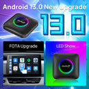 8G+128G Carlinkit CarPlay Ai Box LED 安卓13 无线安卓自动CarPlay视频电视盒 适用于大众 福特 起亚 丰田 本田 奔驰 比亚迪