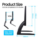 Universal TV Large Stand Height Adjustable Base for Most TVs 75" Max VESA 600x400 mm Leg Stand Holds up to 110 lbs Halloween