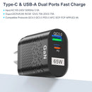 USLION AU EU US UK Plug 65W GaN Charger Tablet Laptop Fast Charger USB Type C Quick Charger Mobile Phone Charger For iPhone POCO