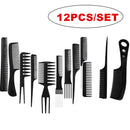 12/18PCS Professional Hair Brush Comb for Salon Barber Hairdressing Styling Tools - New Hairbrush Hair Care with Free Gift