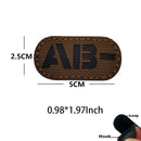5*2.5CM 红外线反光血型 A B AB O POS NEG 臂章 魔术贴，战术徽章 服装贴纸 夜光