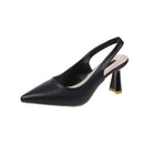 Summer Fashion New Breathable Pointed Toe Stiletto Heel PU Comfortable and Elegant Women's Shoes Shallow Mouth Sexy Sandals