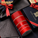 YAMA 红色缎带 100码/卷 25毫米 罗纹带 圣诞装饰 婚礼派对礼品DIY