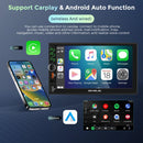 7英寸车载收音机 2 Din Android 13 Carplay Android Auto 通用汽车多媒体播放器 汽车收音机高清触摸屏调频蓝牙