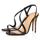 2024 Fashion Women's Sandals Open Toe High Heels Shoes Stilettos S-strap Ladies Party Wedding Footwear Black Nude Customized