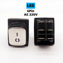 KCD4不锈钢防水船型开关 ON-OFF 4/6脚带灯电源开关 16A 250V/20A 125VAC