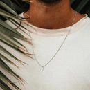 ELANDIS Simple Square Pendant Necklace Stainless Steel Gold-Plated Men's Accessories Wholesale
