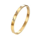 VQYSKO Beveled Three Zircon Bracelet Stainless Steel Clasp Bracelet Women's Jewelry Valentine's Day Gift Give For Her