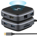 9-in-1 Type-C Docking Station - Wireless Fast Charging - Type-C To Hub Adapter - MacBook Expansion Dock - USB-C Hub