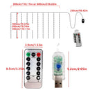 3M LED Curtain Garland on The Window USB String Lights Fairy Festoon Remote Control Christmas Wedding Decorations for Home Room