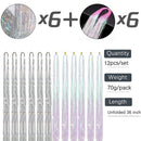 Tinsel Hair Extension 12pcs Glitter Sparkling Shinny Fairy Hair Accessories for Women and Girls for Christmas New Year Halloween