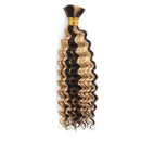 Deep Wave Bulk Human Hair Braiding Blonde Brown Curly Brazilian Hair for Human Hair Extensions for Micro Braiding No Weft