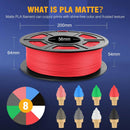 SUNLU 1KG PLA Matte 3D Printer Filament 1.75mm 1000g Spool (2.2lbs) Neatly Arranged No Knot Filament Fit Most FDM Printer