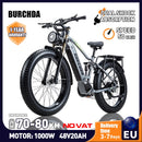 BURCHDA RX80 电动自行车 1000W 电机 成人 48V17.5AH 电动自行车 26 英寸 4.0 宽胎 雪地山地车 MTB 越野