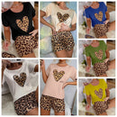 Summer Women's Pajamas Leopard Printing Sleepwear Milk Silk Pyjamas Suit Short Sets Soft Home Clothes Nightwear Two Piece Pijama